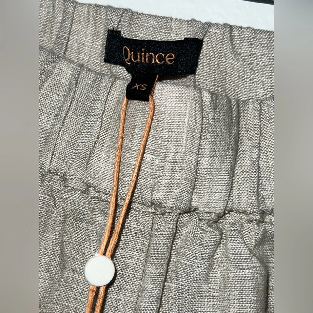 NWT Quince 100% European Linen Tapered Ankle Pants Flax Beach Vacation Resort XS